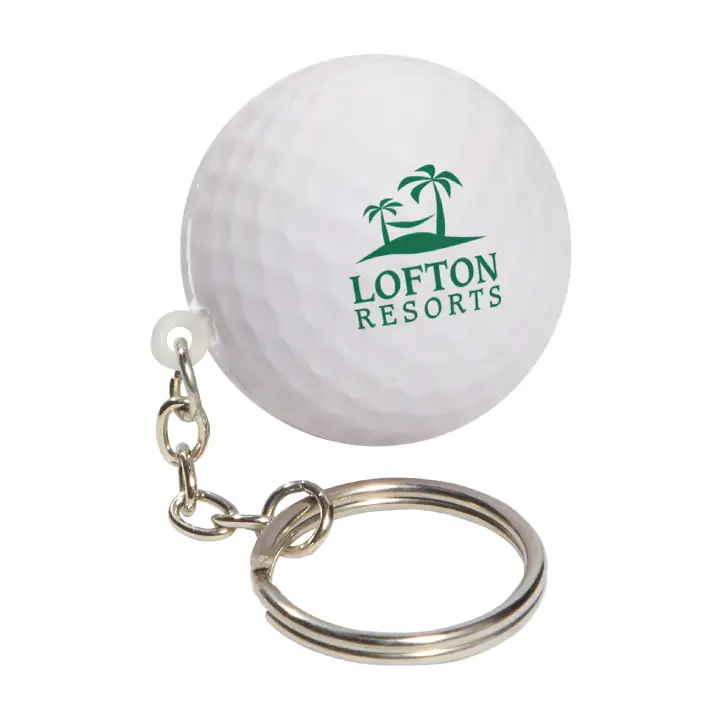Golf Ball Stress Reliever Key Chain Promotional Golf Ball Stress Reliever Key Chain