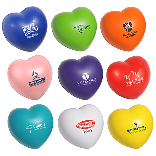 Promotional Custom Heart Stress Balls with Logo
