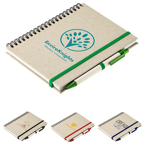 Promotional Recycled Spiral Notebook with Pen