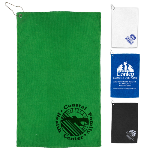 Promotional Iron Heavy Duty Microfiber Golf Towel with Grommet and Clip 12