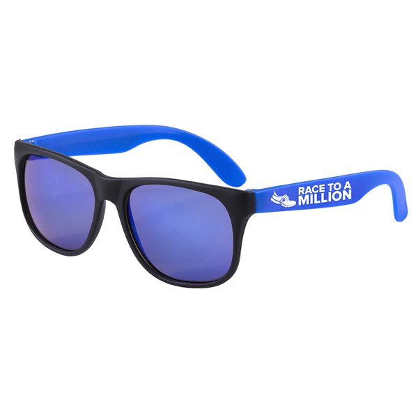 Promotional Blue Colored Mirror Tint Sunglasses 
