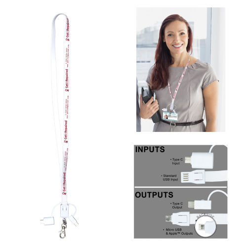 Promotional Lanyard Cell Phone Charging Cable 