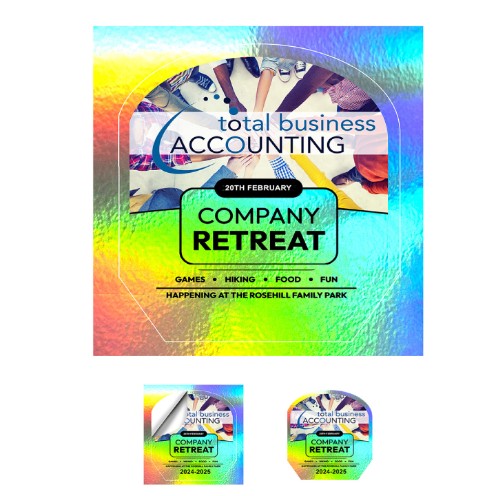 Holographic Full Color Removable Stickers Promotional Holographic Full Color Removable Stickers