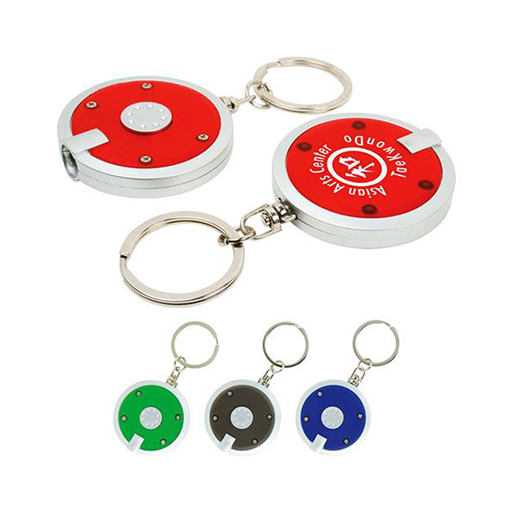 Round LED Keychain Promotional Round LED Keychain