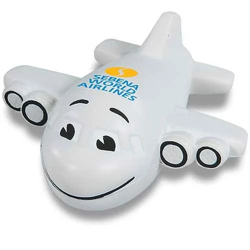 Promotional Smiley Airplane Stress Ball Reliever