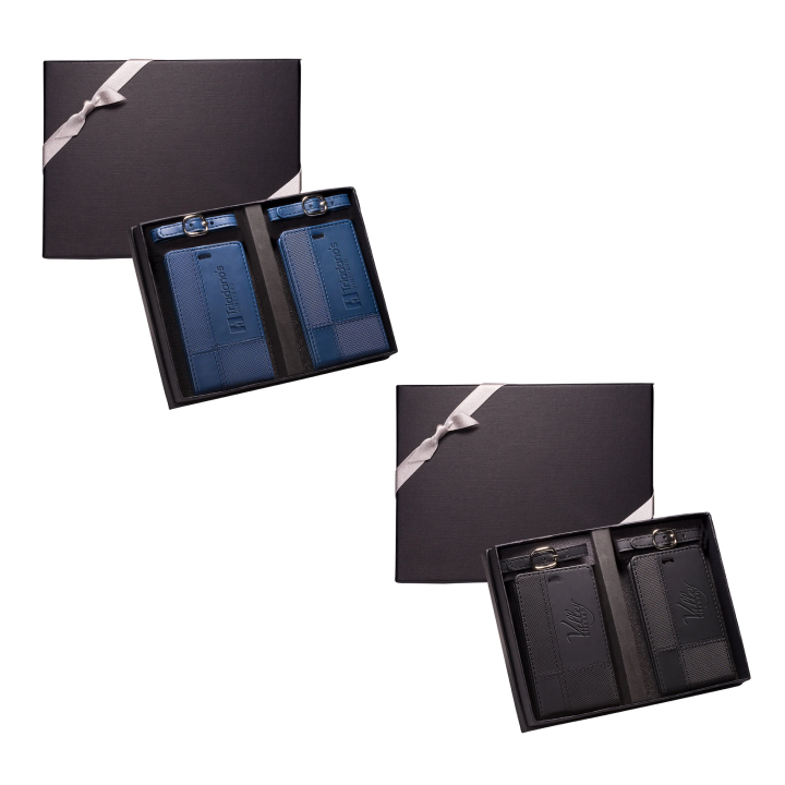 Tuscany Duo-Textured Luggage Tags Gift Set Promotional Tuscany Duo-Textured Luggage Tags Gift Set