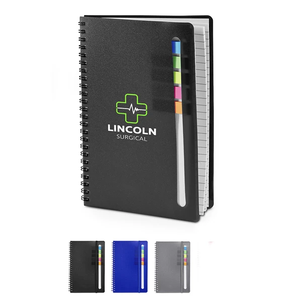Promotional Semester Spiral Notebook with Sticky Flags
