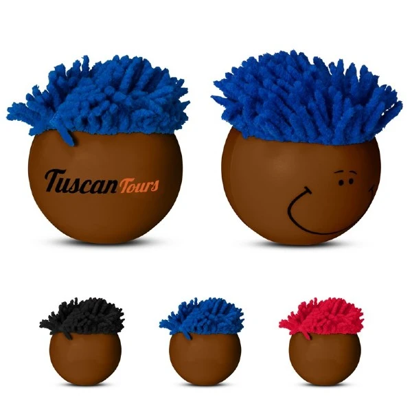 Promotional Moptoppers® Multi-Cultural Brown Stress Ball