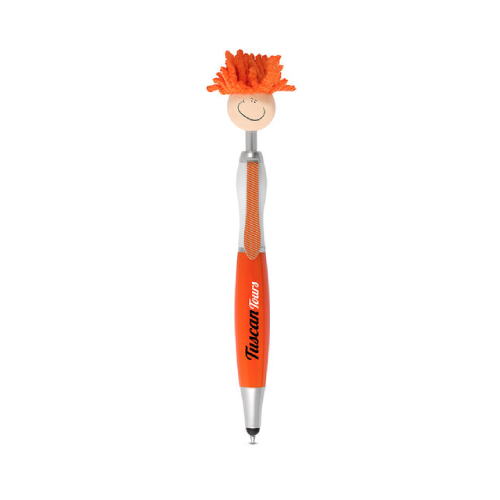 Orange MopToppers Screen Cleaner With Stylus Pen Promotional Orange MopToppers Screen Cleaner With Stylus Pen