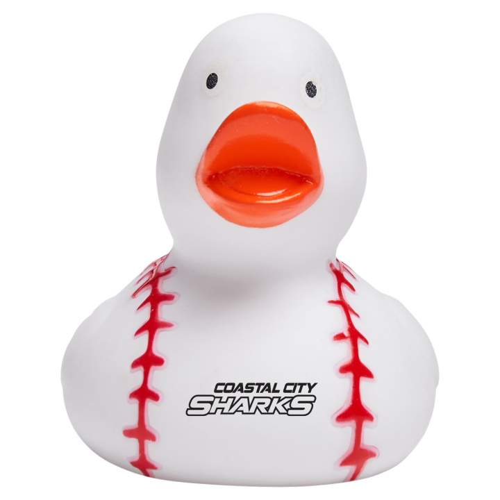 White Baseball Rubber Duck Promotional White Baseball Rubber Duck