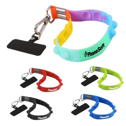 Promotional Silicone Pop-It Phone Wristlet & Keyholder