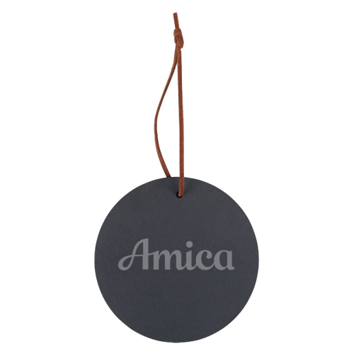 Promotional Slate Round Ornament