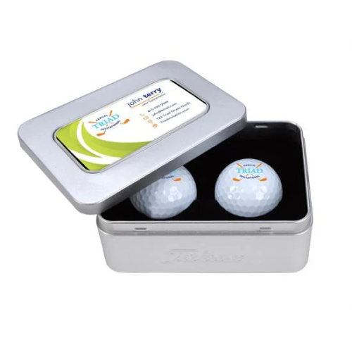 Promotional Titleist® 2-Ball Business Card Tin Pro V1®