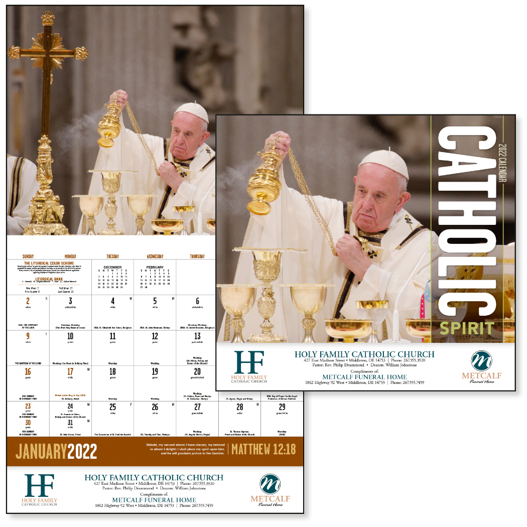 Catholic Spirit Calendar Stapled Religious Calendars 1.12 Ea