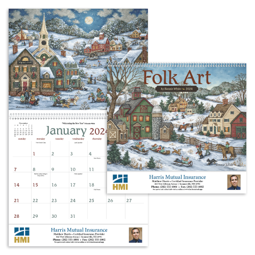 Folk Art Wall Calendar Garrett Specialties
