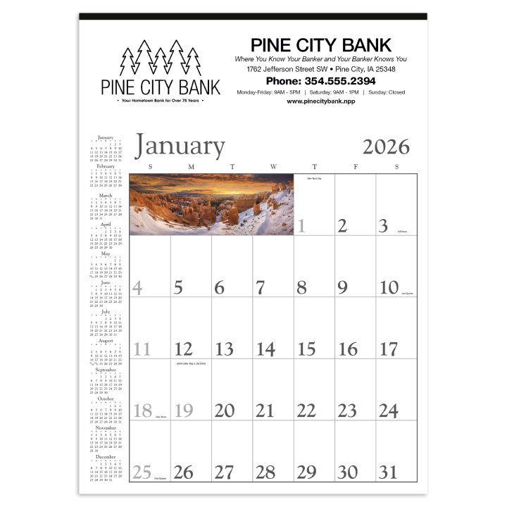 Scenic Contractor Memo Calendar Promotional Scenic Contractor Memo Calendar