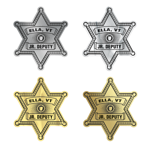 Promotional Sheriff Badge Sticker on Foil Paper Roll 