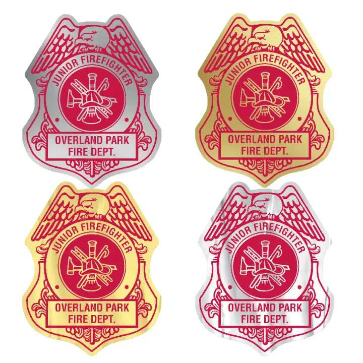 Fire Fighter Badge Sticker Promotional Fire Fighter Badge Sticker