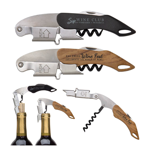 Promotional Double Hinged Wine Key Corkscrew