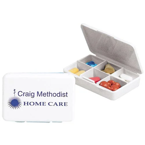 Promotional Easy Carry 6 Compartment Pillbox 