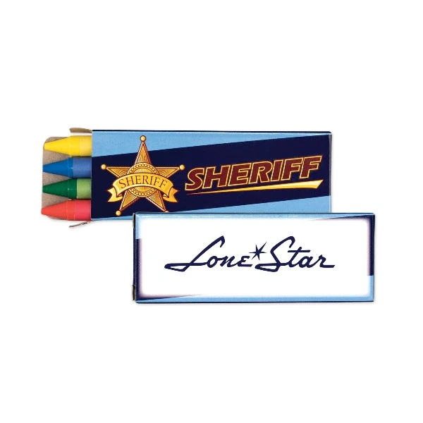 Promotional Sheriff 4 Pack Themed Crayons