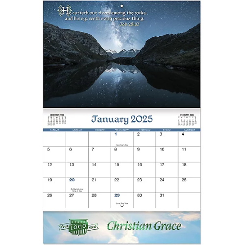 Custom Christian Grace Custom Wall Calendar (2024) Garrett Specialties