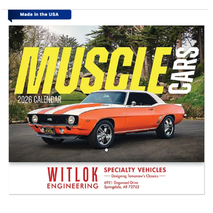 Muscle Cars 2026 Calendar Promotional Muscle Cars 2026 Calendar